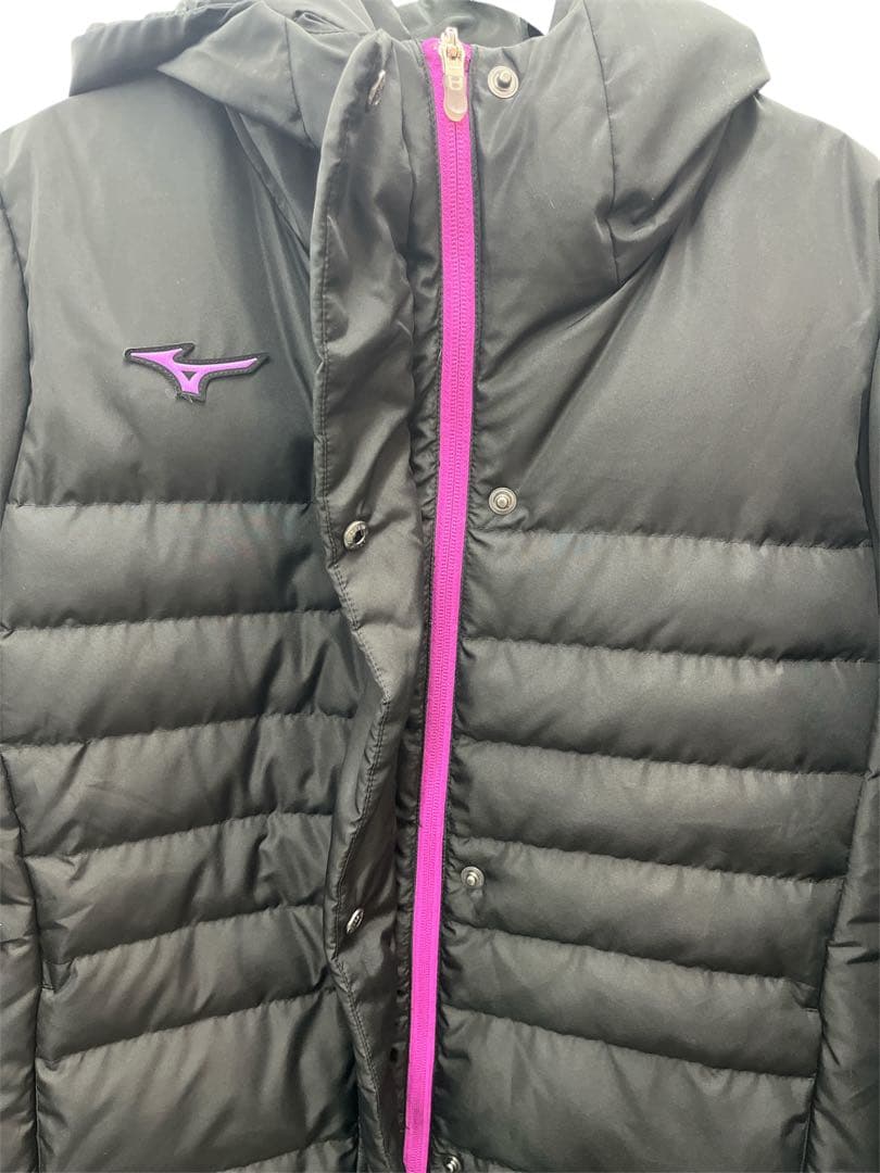 Mizuno フード付きダウン　ベンチコート 黒　Ｍ
