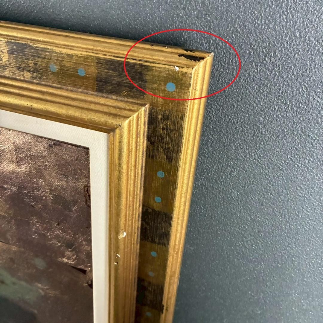 美品 佐々木英夫「持国天 立像 戎壇堂」油彩 大作 1988年作 銀箔仕様 仏像