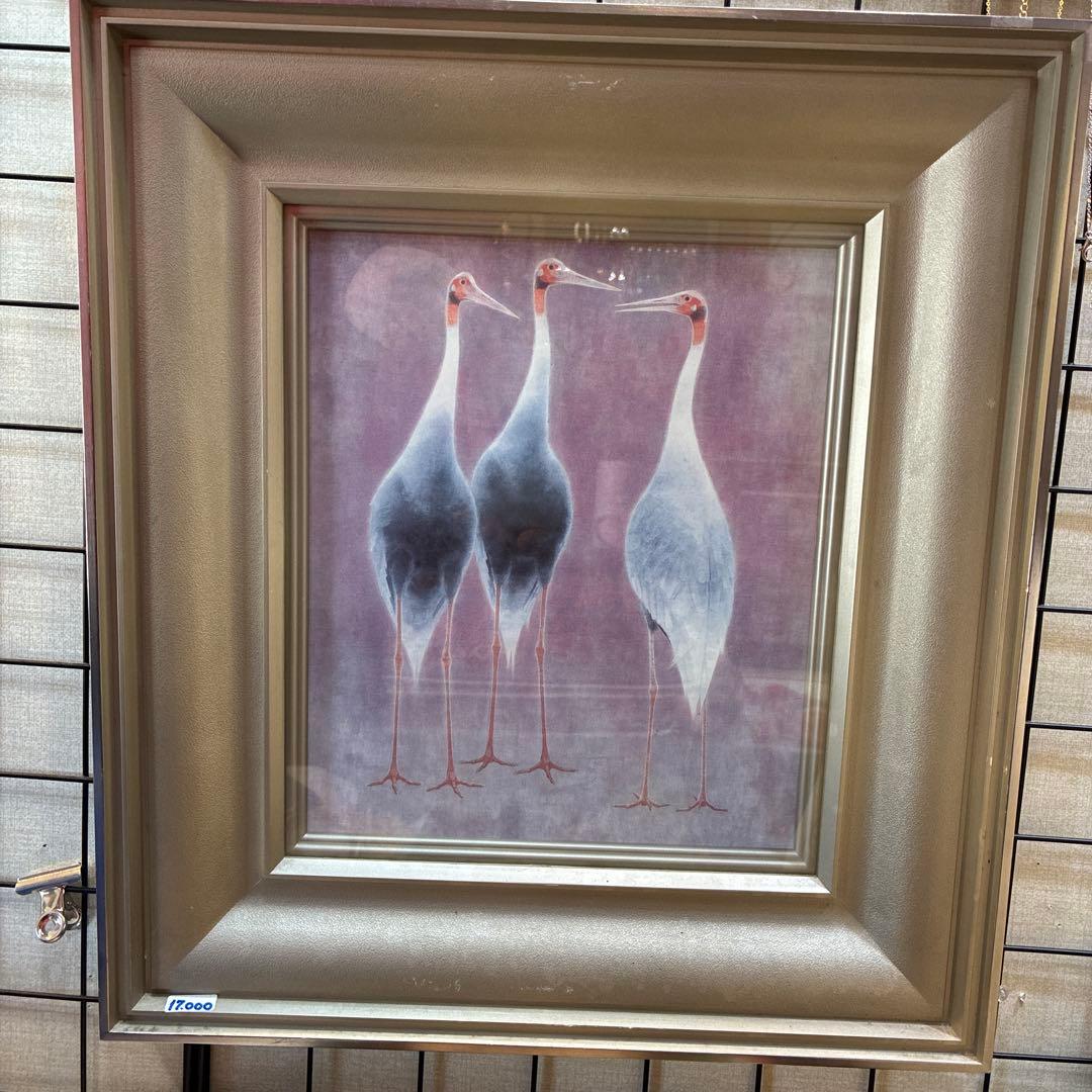 3羽のコウノトリ 水彩画風 アート