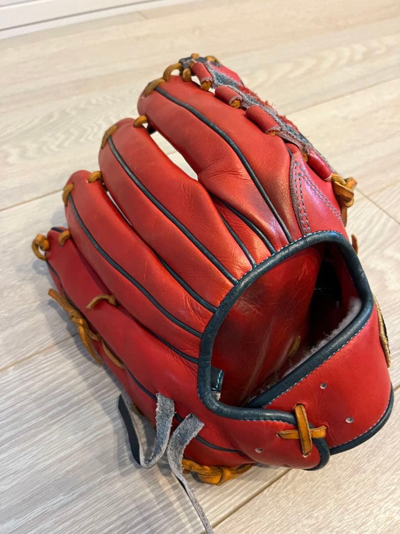 源田モデル　一般軟式用グローブ　ゼット　レッド×ネイビー×オークブラウン