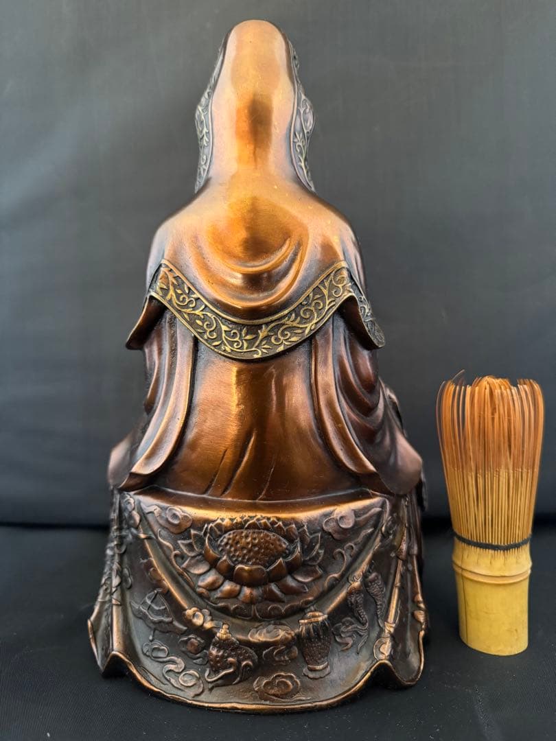 観音 菩薩 銅製 仏像 彫刻 置物 開運 風水 骨董　インテリア　アンティーク