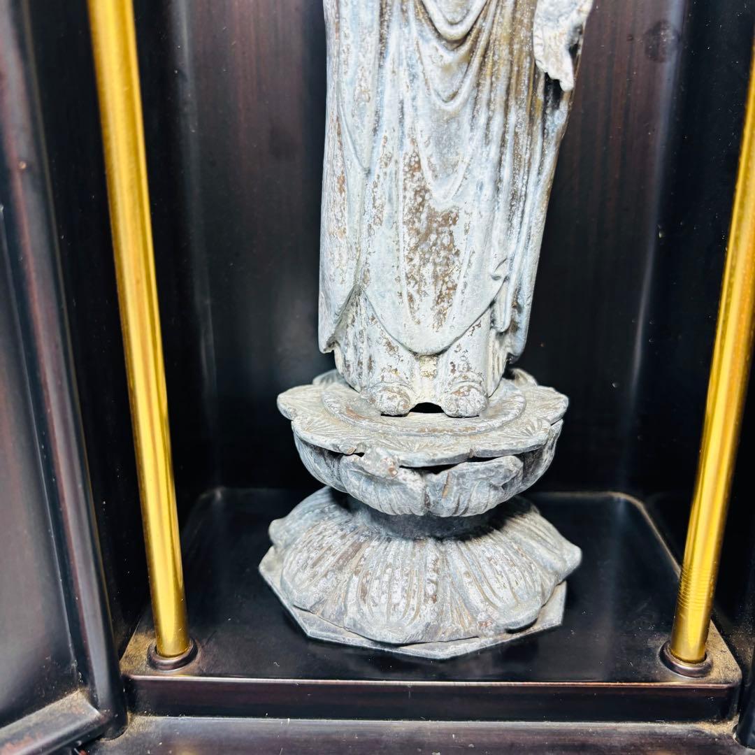 金銅阿弥陀如来立像　仏像　厨子　骨董　アンティーク