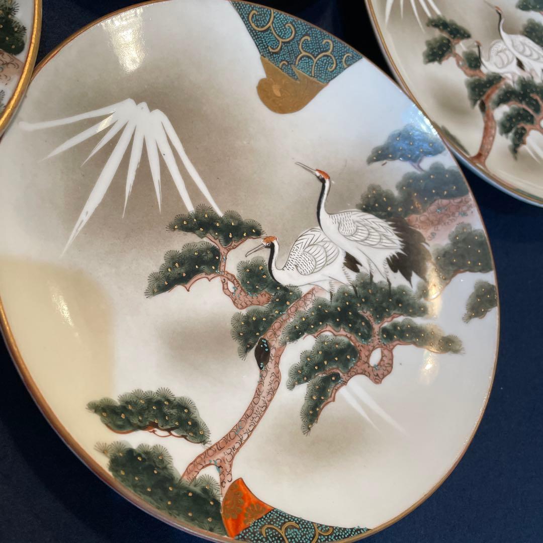 時代物『九谷焼』「八寸皿」五枚セット