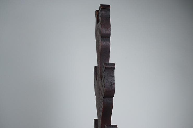 時代木彫刀掛け　稲穂透かし五本掛け　日本刀飾り台