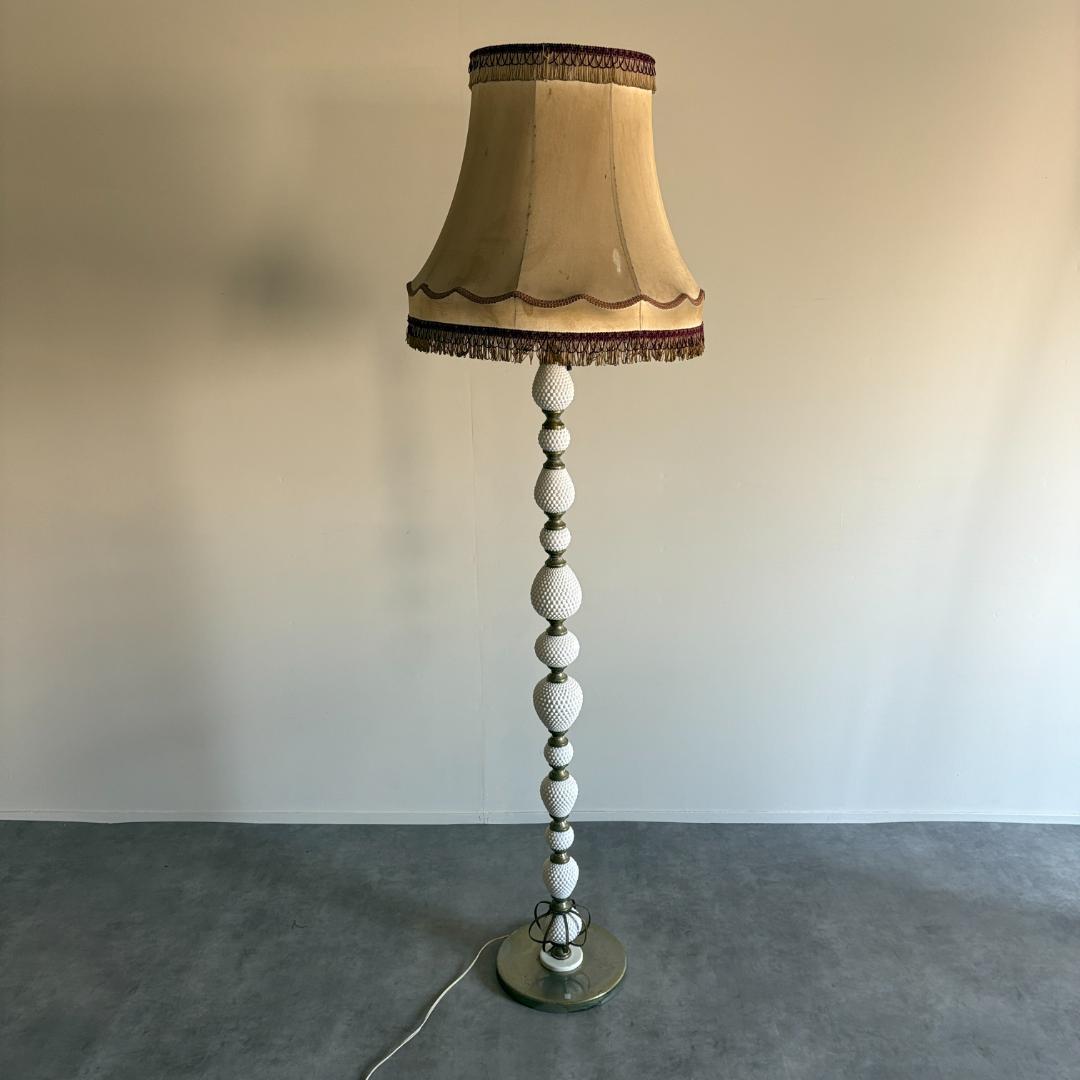 アンティーク 真鍮×セラミック スタンドライト