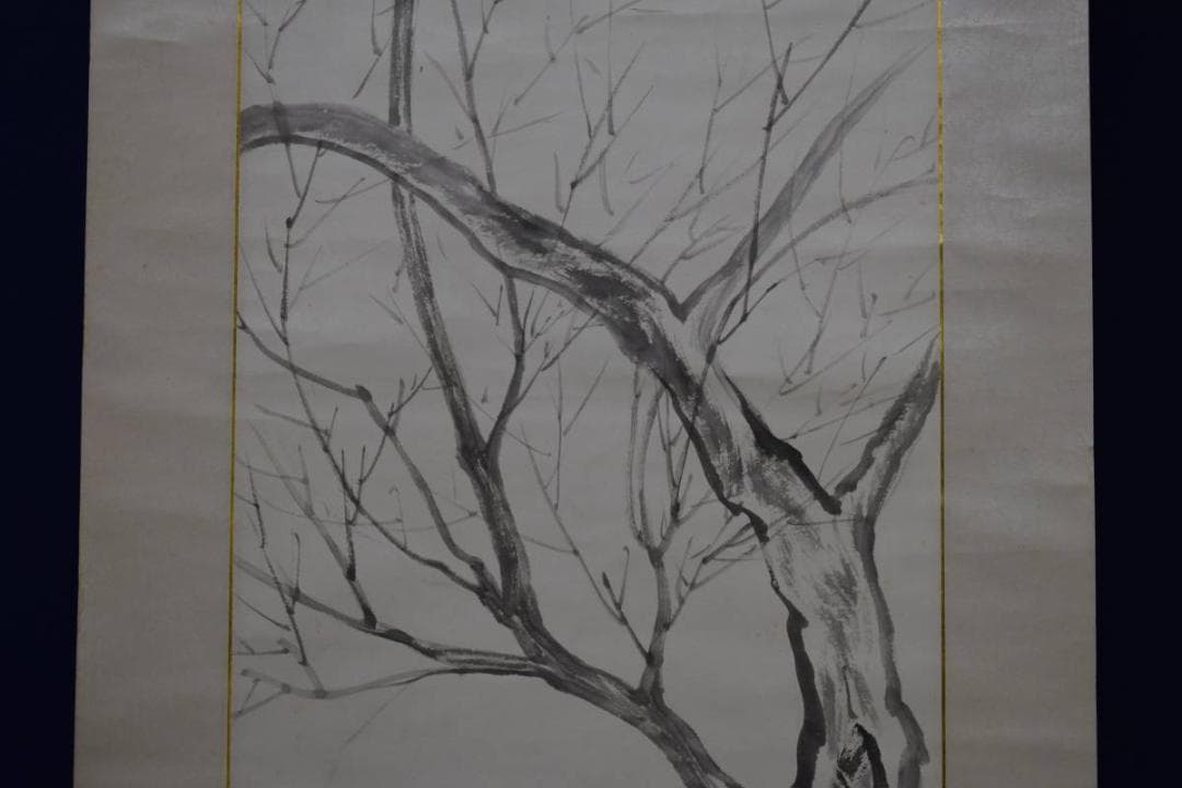 真作/峻峰/叭叭鳥図/ハハチョウ/布袋屋掛軸HG-285