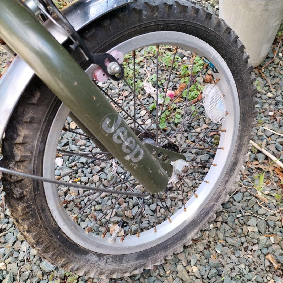 【難有】Jeep 幼児用自転車 オリーブグリーン★18インチ