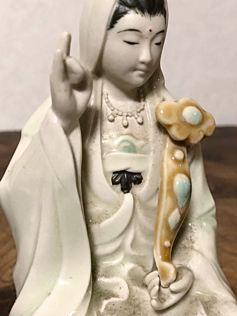 中国仏教美術 如意持ち菩薩 仏像 広州陶芸
