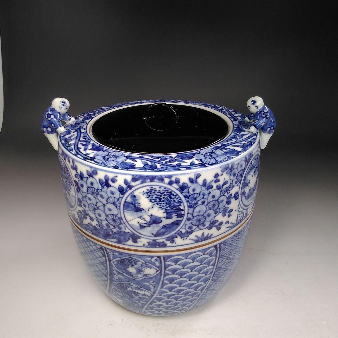 イ826 水指『平安　高野昭阿弥造』『祥瑞　二閑人水指　替蓋付　共箱』茶道具