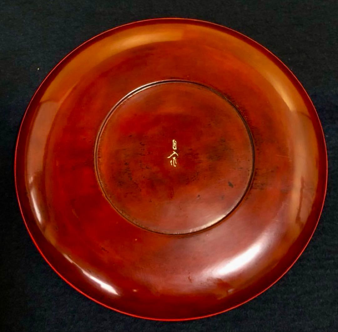 「祖」菊花 蒔絵 菓子皿10客 横越 自入 共箱 (122A②)