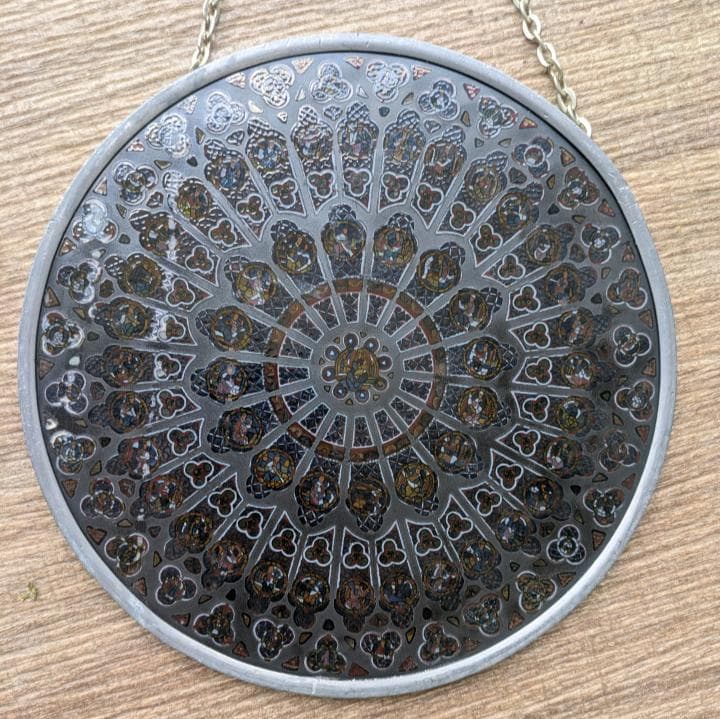 グラスマスターズ社 ノートルダム大聖堂 バラ窓 ステンドグラス 16.7cm