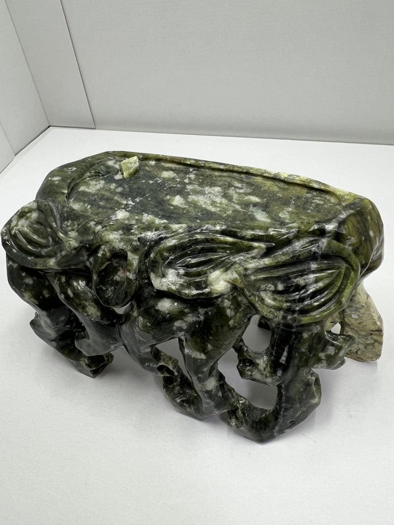 玉雕 翡翠 瓜果 龍 瓢箪彫 彫刻 置物 中国美術 古美術 ひすい ひょうたん