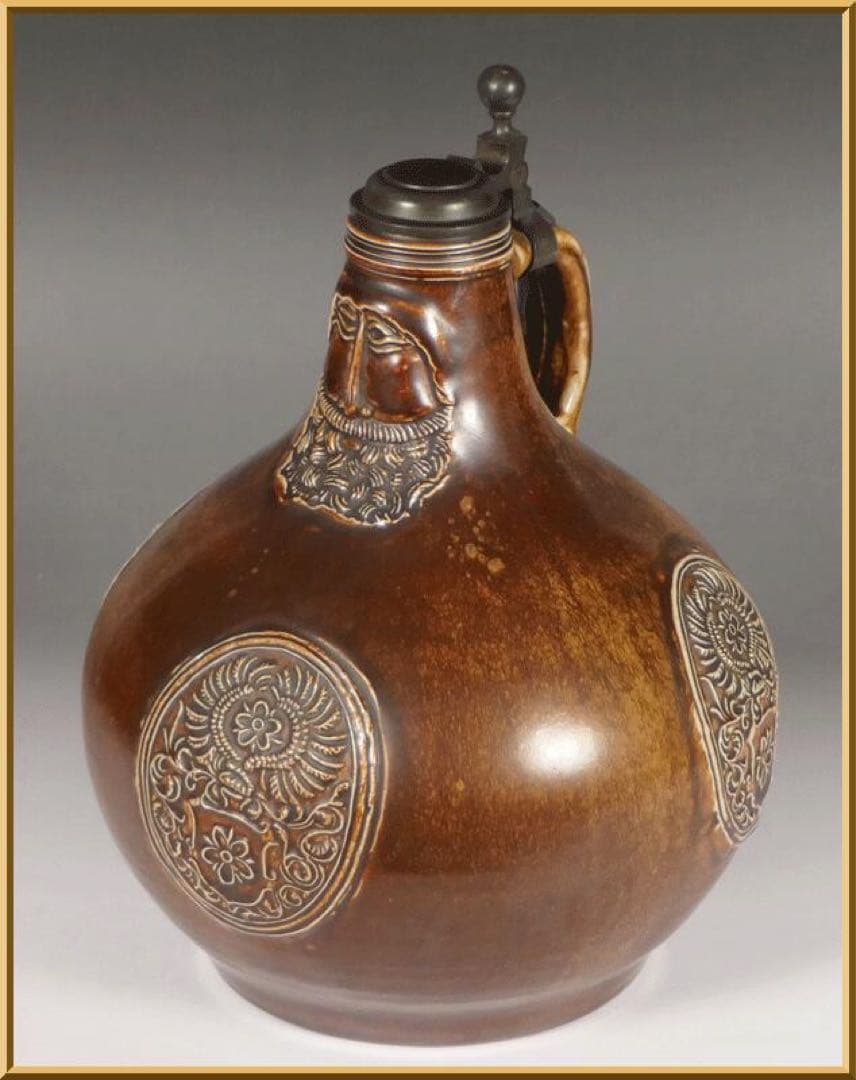 【ドイツ 塩釉 髭徳利 】びけ徳利 民芸 民藝 柳宗悦 陶磁器 ワインデカンター