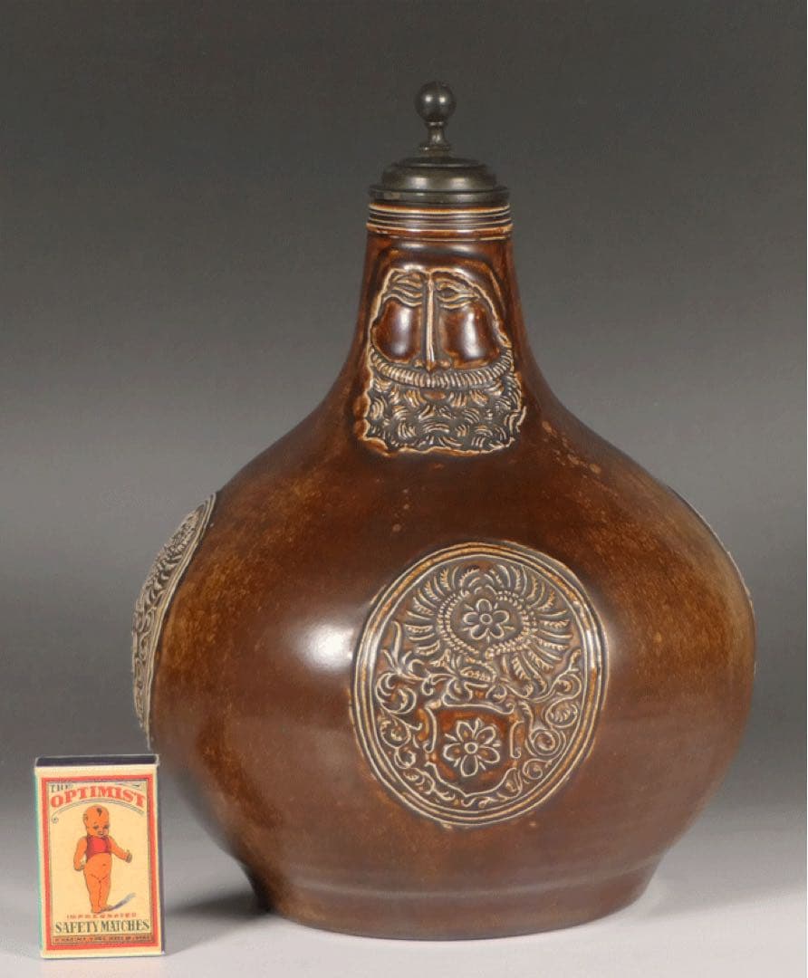 【ドイツ 塩釉 髭徳利 】びけ徳利 民芸 民藝 柳宗悦 陶磁器 ワインデカンター