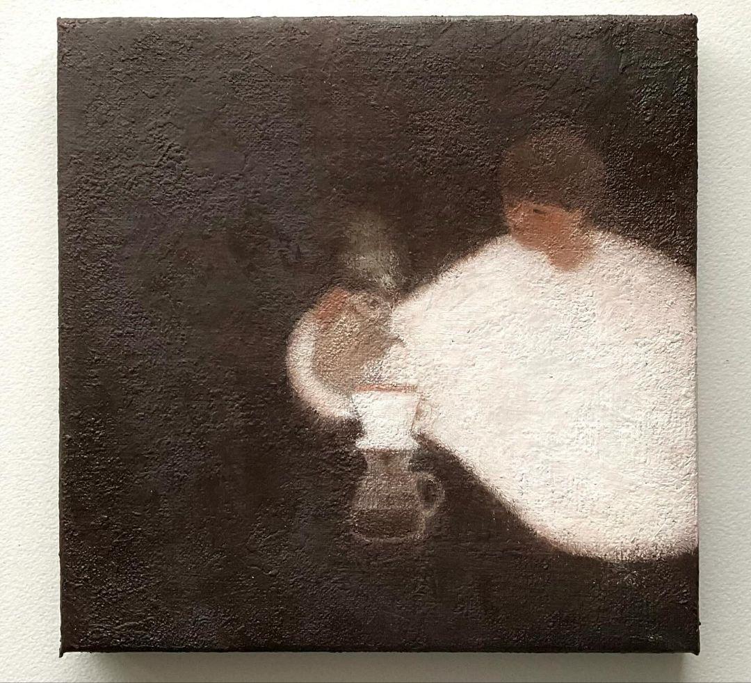 油彩画　coffee time