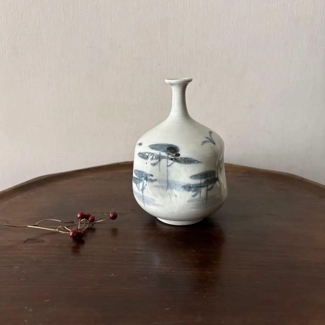 古伊万里　平戸　染付阿古陀徳利　三川内焼　花器　古道具　アンティーク　検:李朝