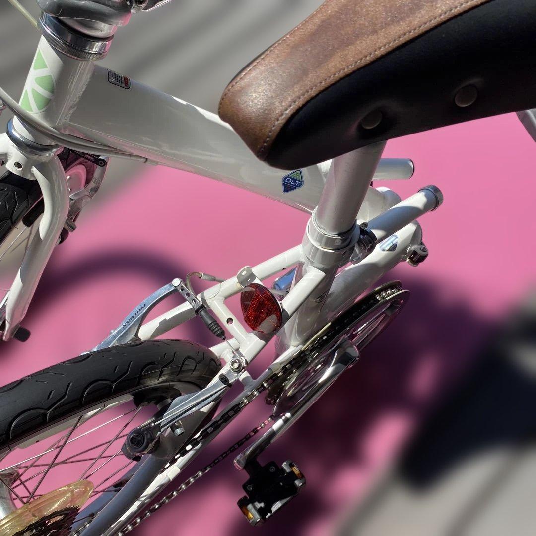 DAHONホワイト折りたたみ自転車20inch ブリヂストン空気入れ付き［美品］