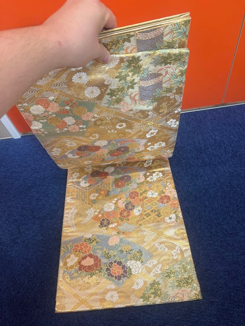 2678袋帯 古代彫金紋 西陣織 金糸　高級上質上品　約440cm 未使用