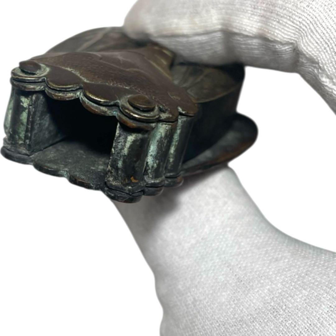 アンティーク 中国製 蝉型墨汁入れ 銅製