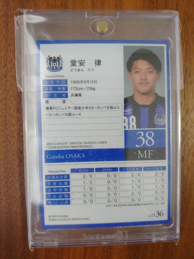 堂安律 bbm刻印入り 直筆サインカード[直書き]