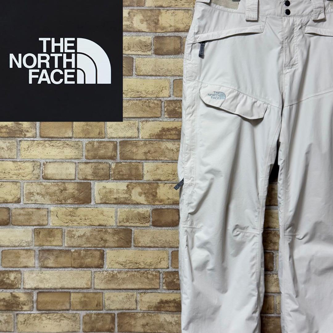 ノースフェイス　スノーパンツ　刺繍ロゴ　スノボ　スキー　ハイベント　古着女子　M