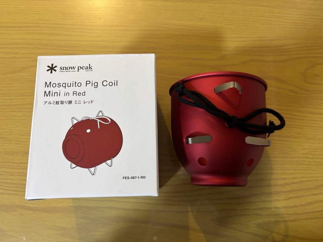 ★未使用品★  peak アルミ蚊取り豚　ミニ　レッド