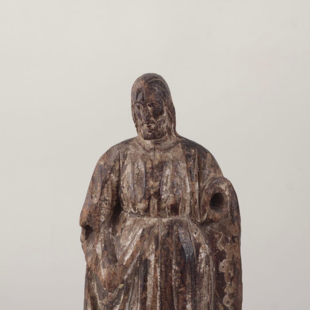 木彫 キリスト像 古道具 アンティーク オブジェ 聖人像
