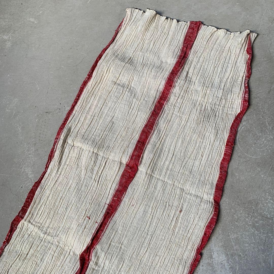 希少　トルコ　antique ショール　タオル　赤ライン