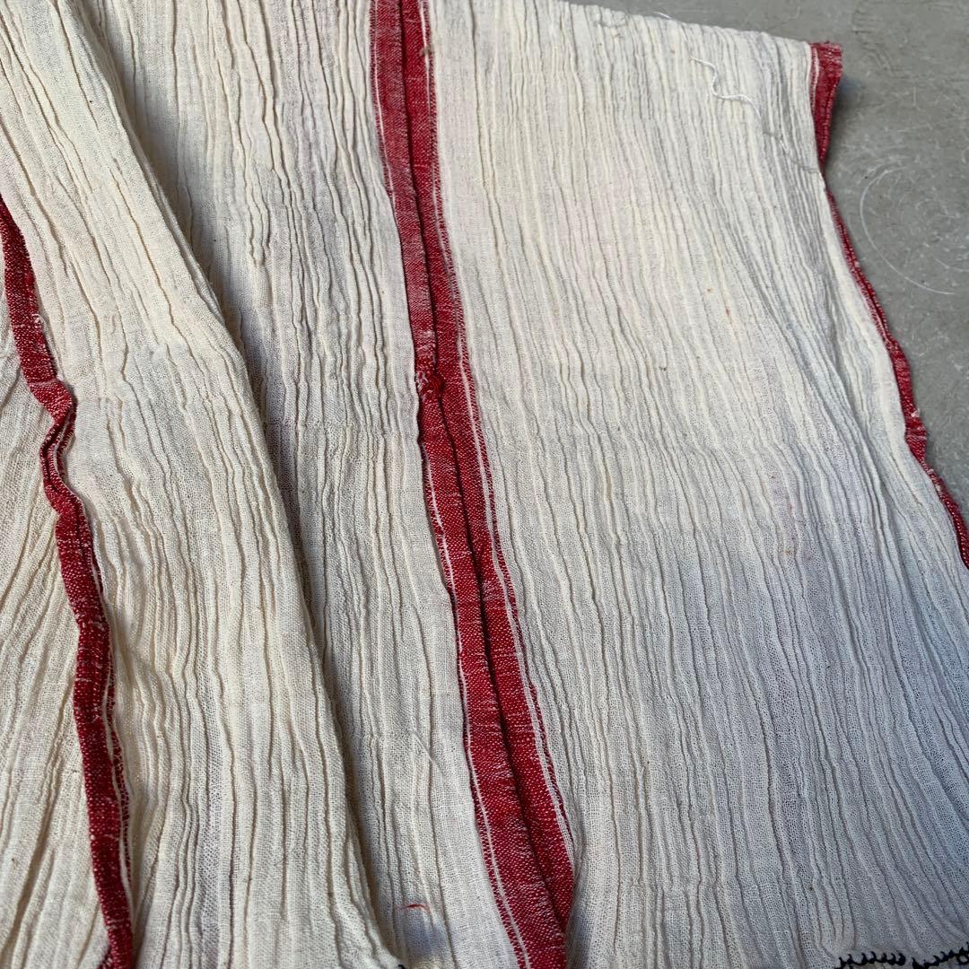 希少　トルコ　antique ショール　タオル　赤ライン