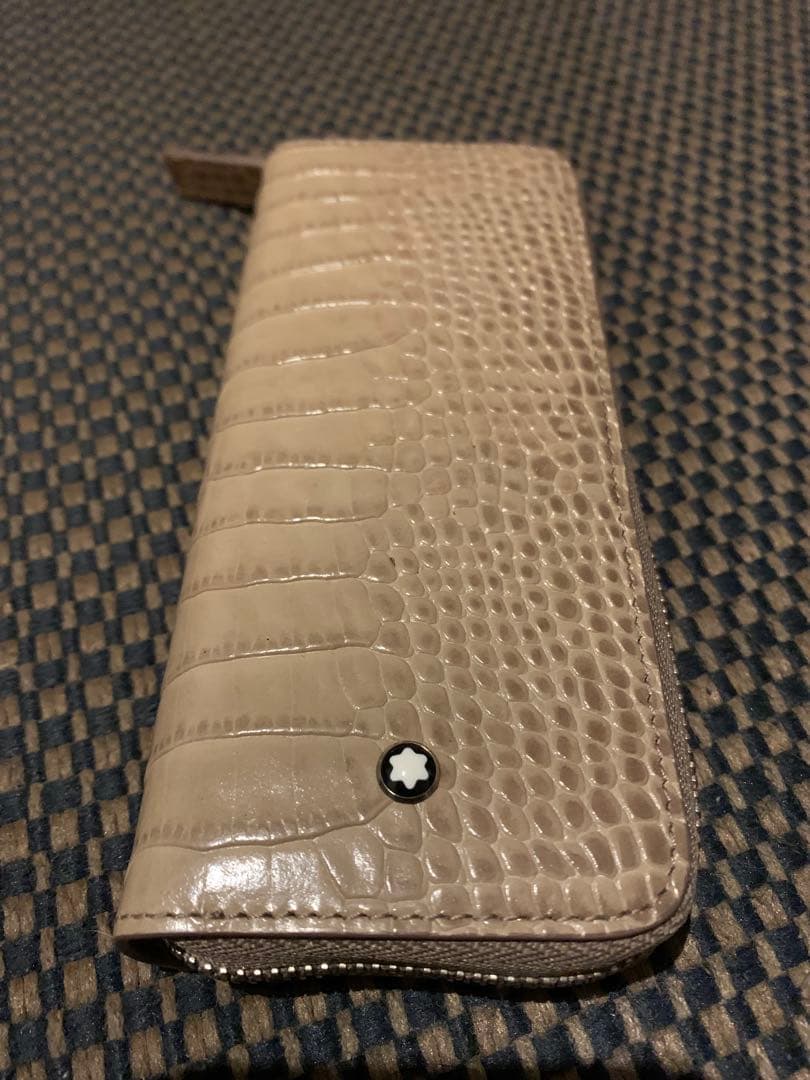Mont Blanc モンブラン　2本差しペンケース　クロコ型押し　希少