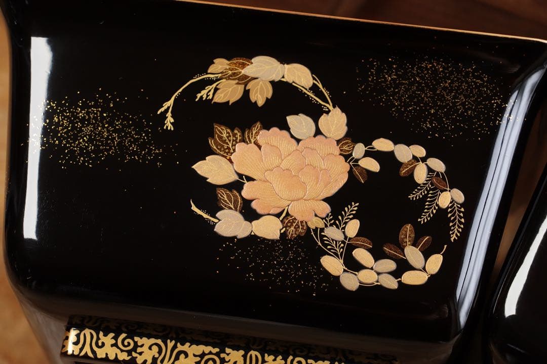 珍品　桃太郎蒔絵　盃洗　杯洗　一対　木箱　金蒔絵　木製漆器　時代物