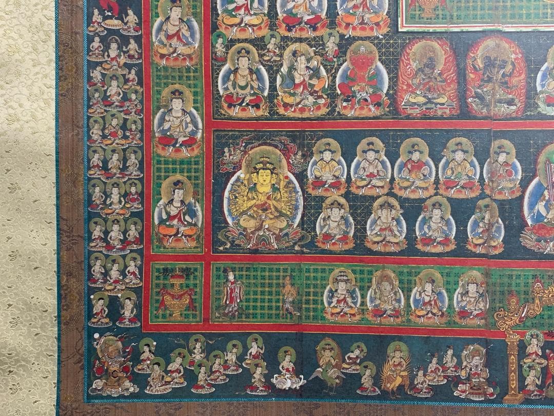 仏教美術 両界曼荼羅 胎蔵界 金剛界 大幅 双幅対 工芸掛軸 仏画883