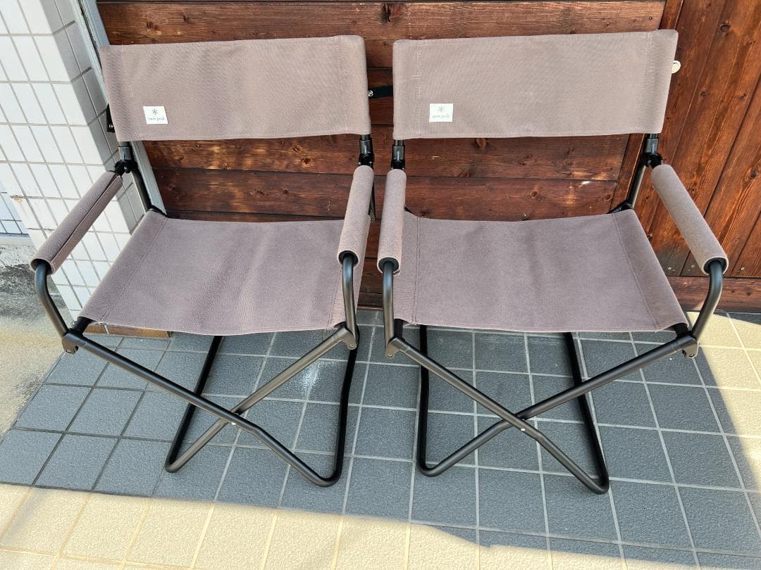 美品） peak FDチェアワイド グレー(LV-077GY)2脚セット