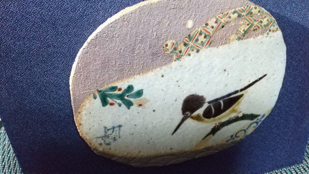 鳥絵陶器プレート