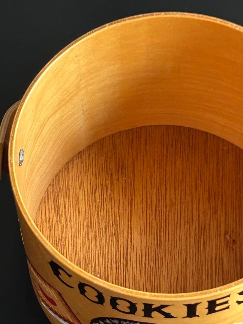 ヴィンテージ　木製クッキージャー　ビスケット　アンティーク　古道具　USA