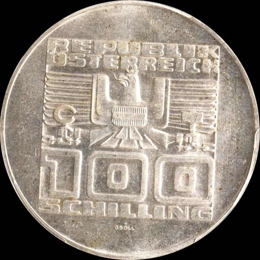 ⭐️PCGS MS66 1978 オーストリア 100Sch銀貨 フィラッハ