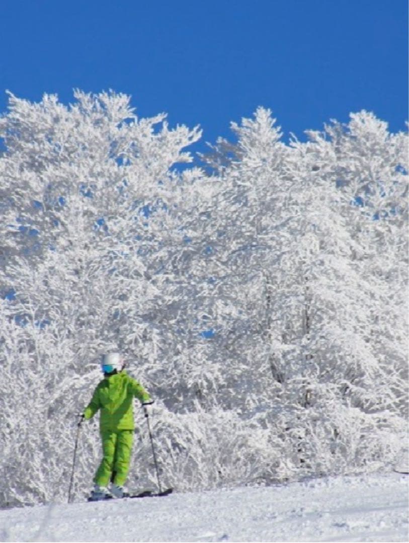 美品　オンヨネ　蛍光グリーン ドットパターン スキーウェア