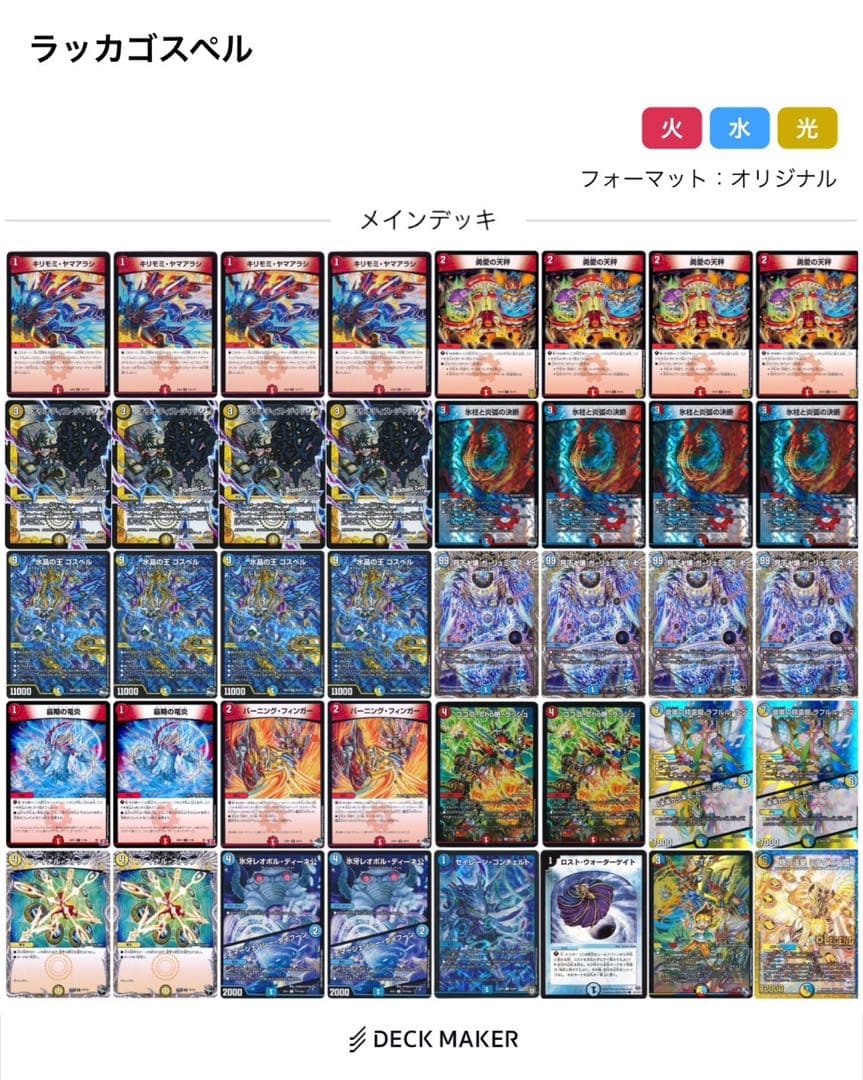 ラッカゴスペル デッキ 追加パーツ有り 3重スリーブ GRATS！