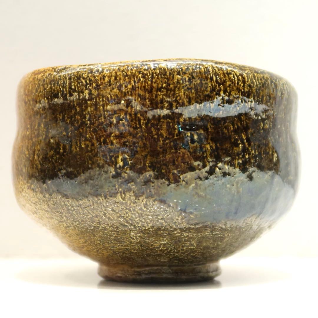 【茶道具】香野壮明作　梅山窯　大樋焼飴茶碗