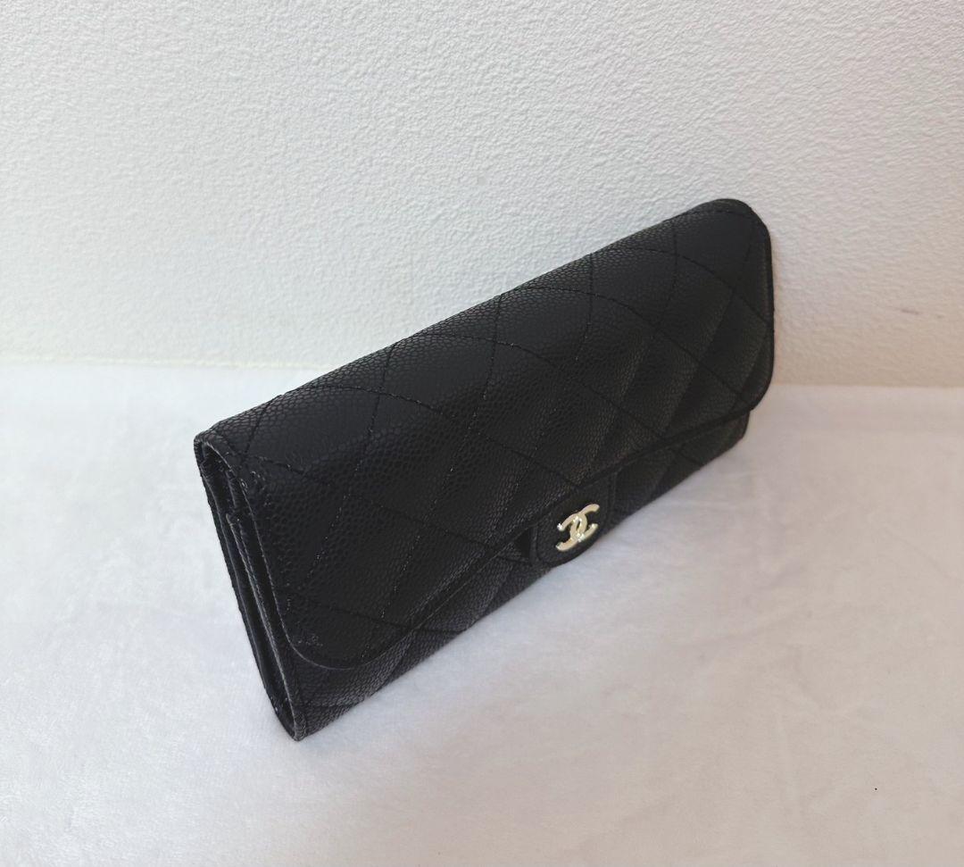 CHANEL ブラックレザー長財布 キルティングノベルティ商品非売品
