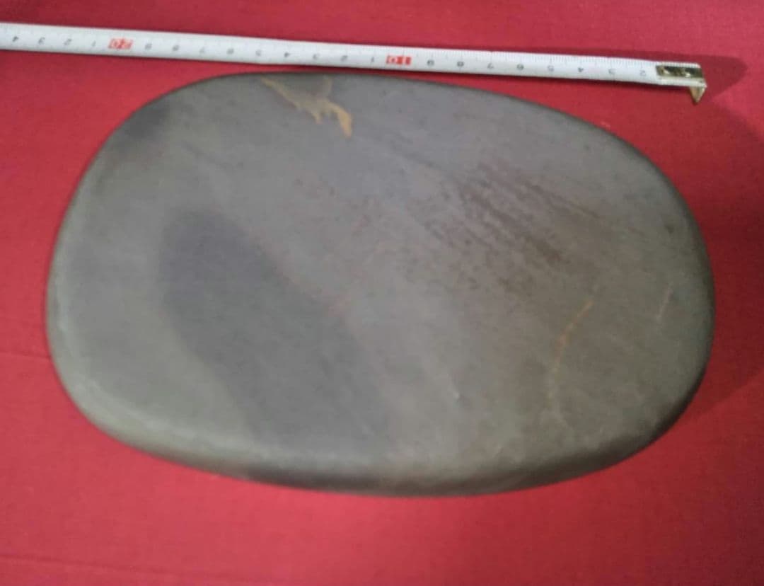 硯　麻子坑楕円硯　中国硯　7吋