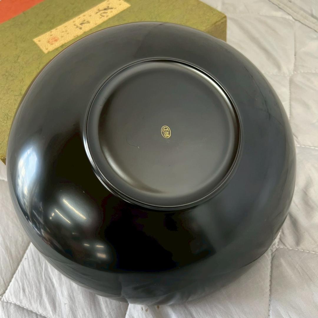 【象彦】 京漆器 花黒 京都 京漆匠 菓子盆 漆塗 漆器 赤黒漆器 A0147