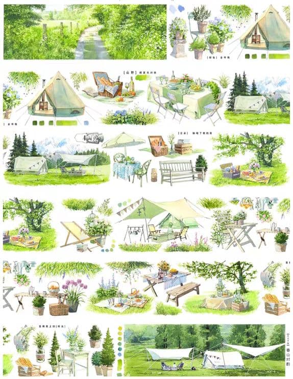 新品まとめ売り☆海外マステ PETテープ 巻き売り 風景・装飾系 10巻セット♡