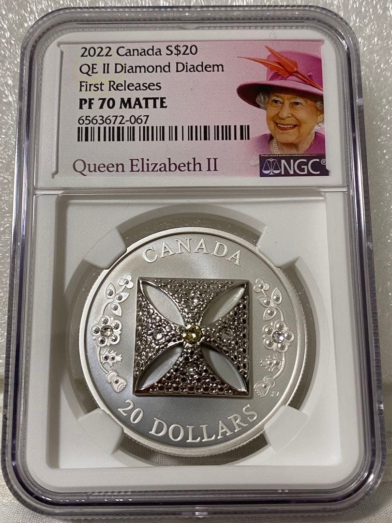 【最高鑑定】2022　カナダ　エリザベス女王　ダイアモンドダイアデム　銀貨