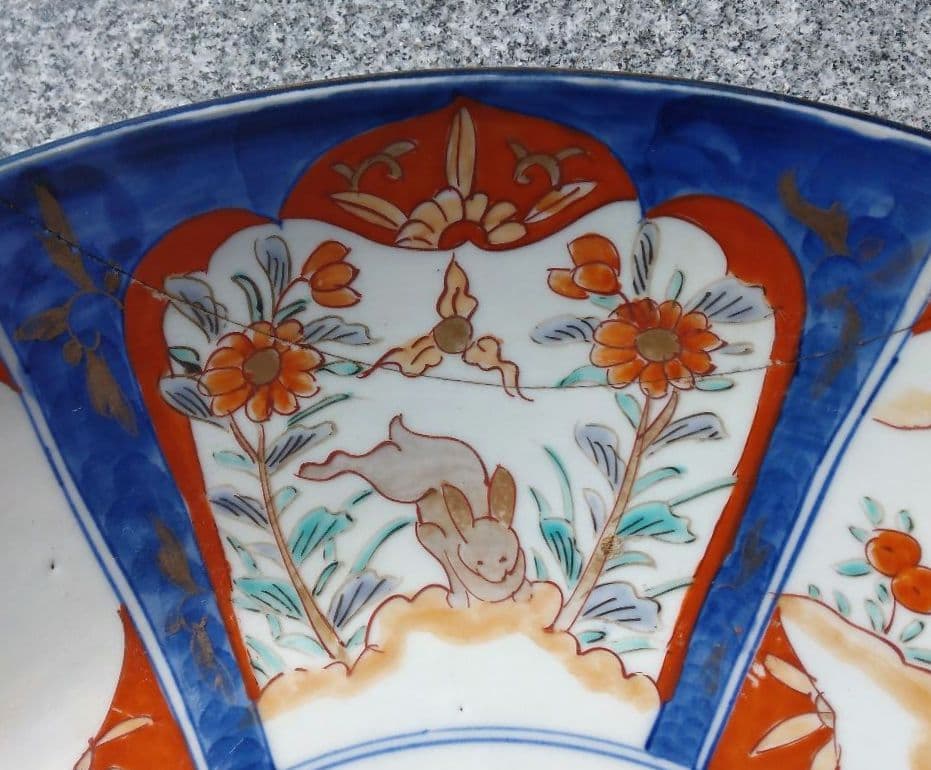 古伊万里　大皿　兎の模様　アンティーク