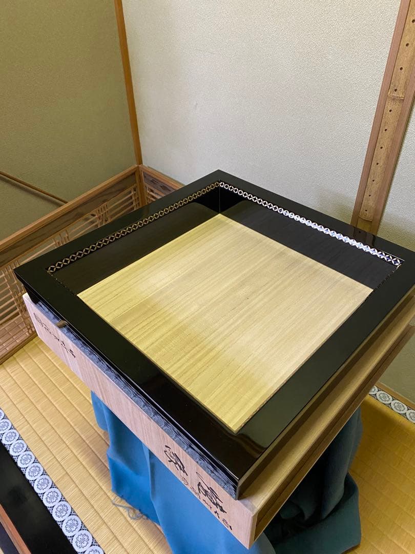 茶道具/炉縁 真塗 面七宝蒔絵 中村宗悦　共箱