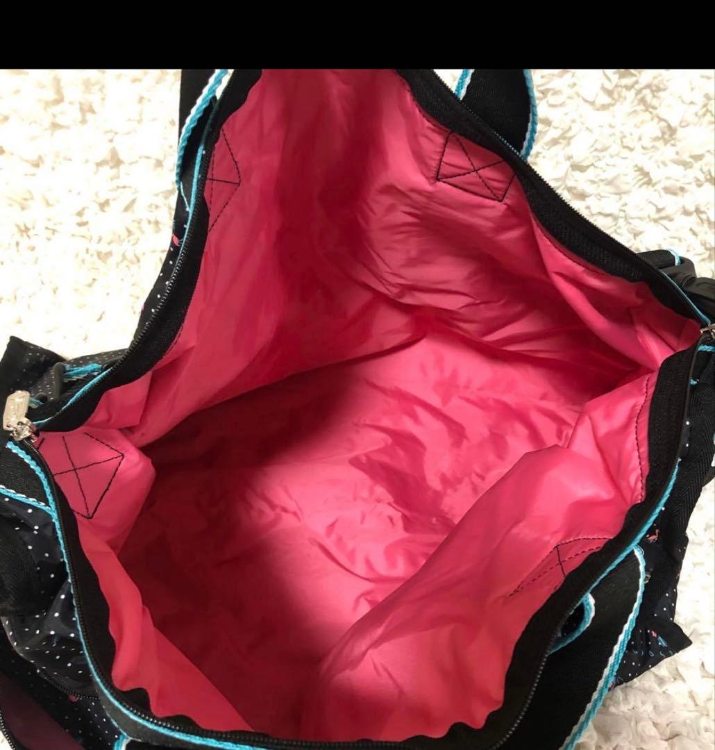 新品【LeSportsac】ボストンバッグ フラミンゴ　黒　ポーチ付き　セット②