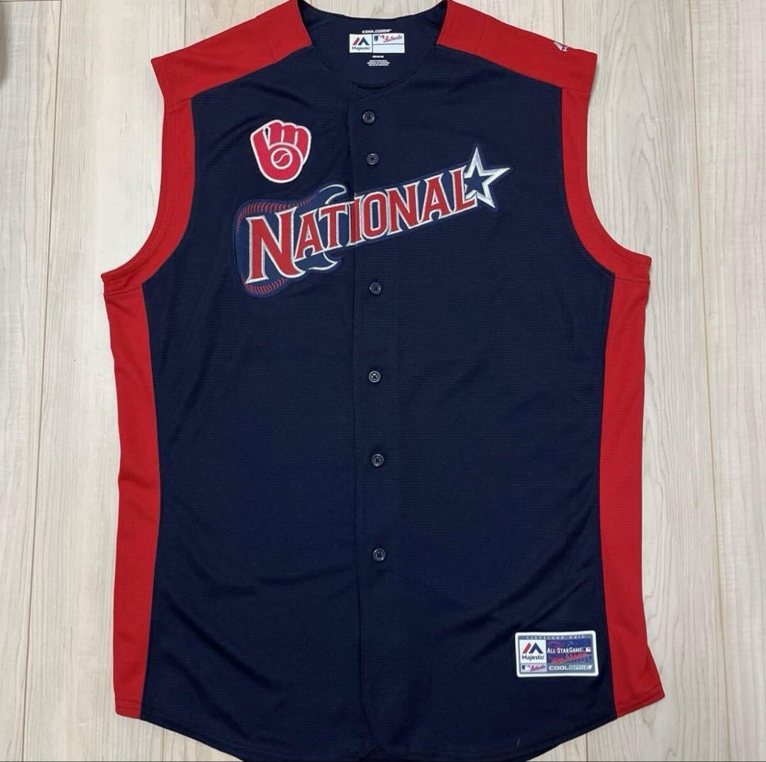 Majestic MLB ブリュワーズ イエリッチ オーセンティックユニフォーム