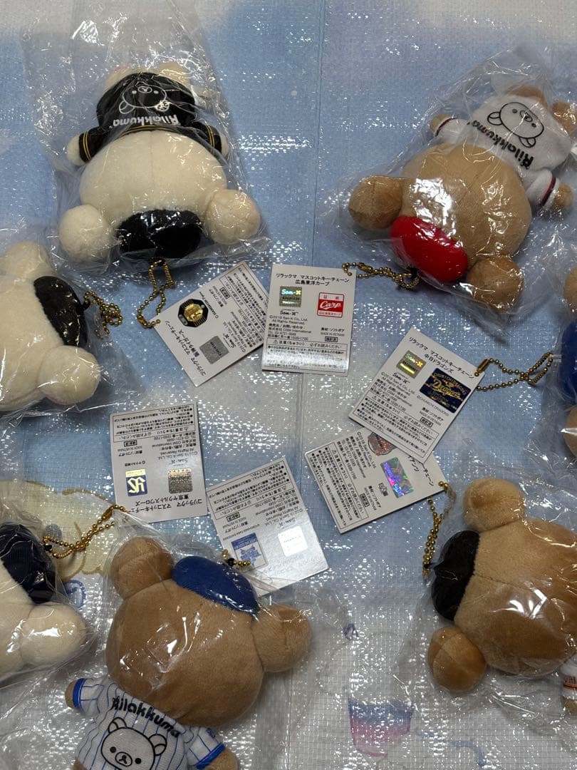 リラックマ　野球　ユニフォーム　マスコットキーチェーン　コリラックマ