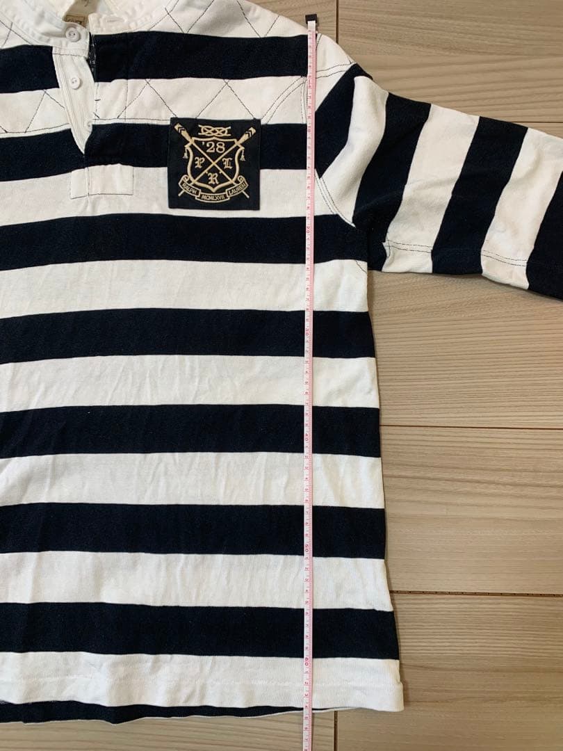 【寸法写真追加】Ralph Lauren ラガーシャツ 白黒ストライプ